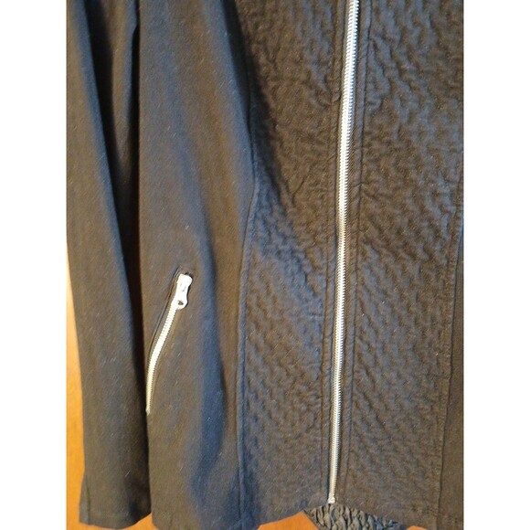 Liverpool Los Angeles Black Rinse Moto F/Zip Casual LS Jacket Quilted Panel SM - Picture 4 of 16